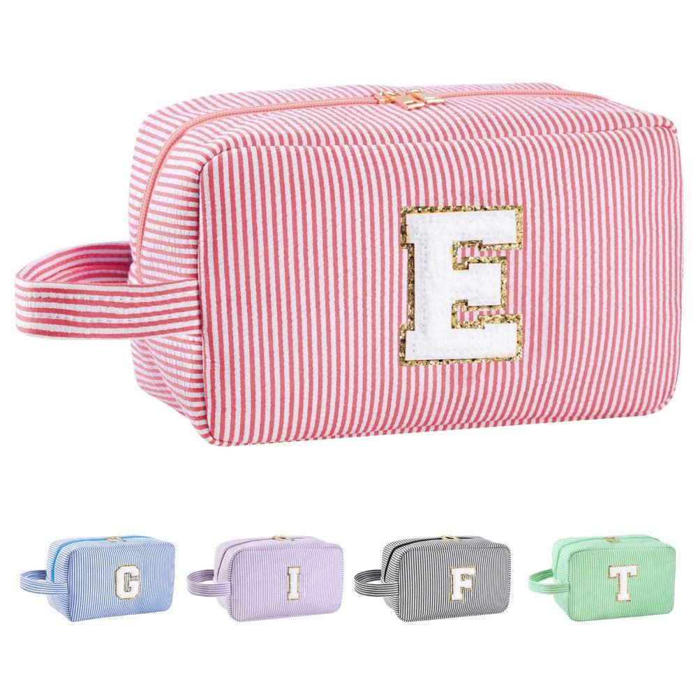 Personalized Initial Makeup Bag A-z, Travel Toiletry Bag Preppy Make Up Bags💟